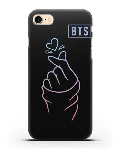 Чехол BTS с иллюстрацией руки и сердца силиконовый для iPhone 8