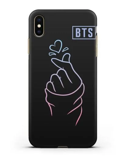 Чехол BTS с иллюстрацией руки и сердца силиконовый для iPhone XS Max