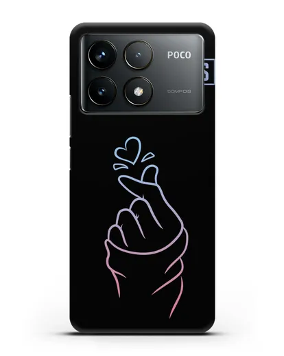 Чехол BTS с иллюстрацией руки и сердца силиконовый для Xiaomi Poco F6 Pro