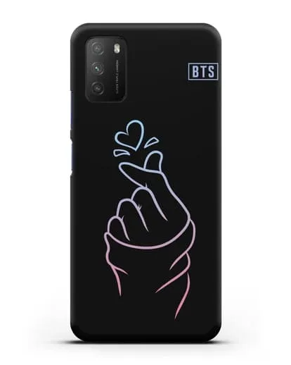 Чехол BTS с иллюстрацией руки и сердца силиконовый для Xiaomi Poco M3