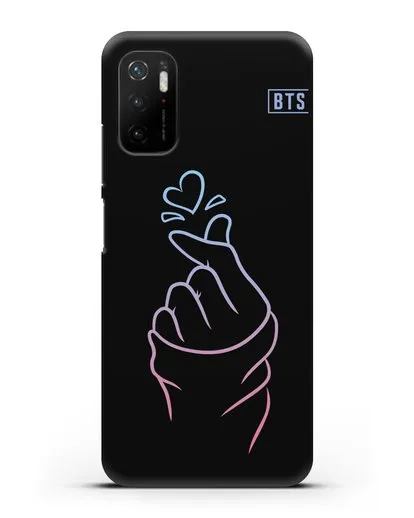 Чехол BTS с иллюстрацией руки и сердца силиконовый для Xiaomi Poco M3 Pro