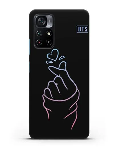 Чехол BTS с иллюстрацией руки и сердца силиконовый для Xiaomi Poco M4 Pro 5G