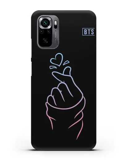 Чехол BTS с иллюстрацией руки и сердца силиконовый для Xiaomi Poco M5s