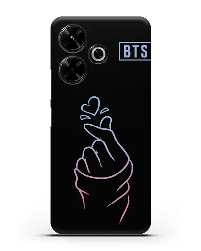 Чехол BTS с иллюстрацией руки и сердца силиконовый для Xiaomi Poco M6