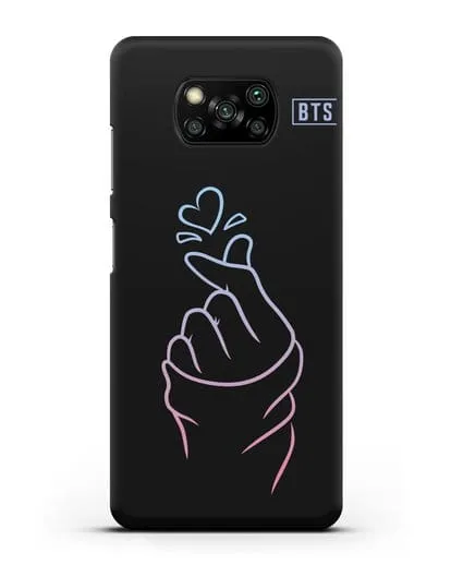 Чехол BTS с иллюстрацией руки и сердца силиконовый для Xiaomi Poco X3