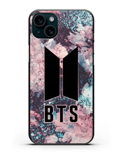 Чехол с картинкой BTS силиконовый для iPhone 15 Plus
