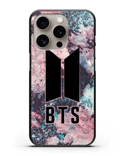 Чехол с картинкой BTS силиконовый для iPhone 15 Pro