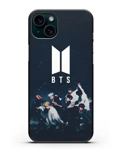 Чехол с изображением солистов группы BTS силиконовый для iPhone 15 Plus