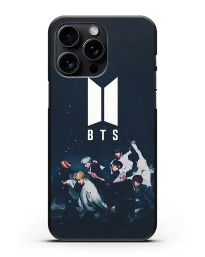 Чехол с изображением солистов группы BTS силиконовый для iPhone 15 Pro Max