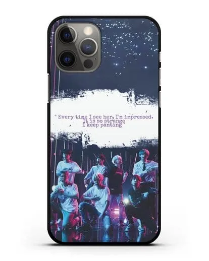 Чехол с фотографией группы BTS силиконовый для iPhone 12 Pro