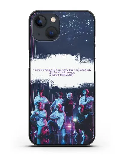 Чехол с фотографией группы BTS силиконовый для iPhone 13 Mini