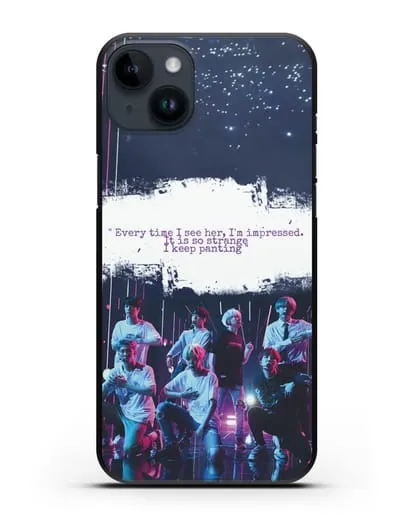 Чехол с фотографией группы BTS силиконовый для iPhone 14 Plus