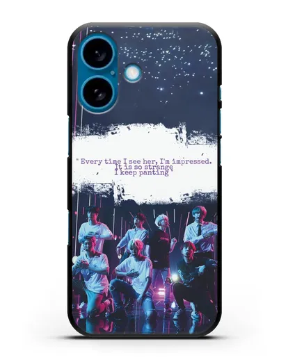 Чехол с фотографией группы BTS силиконовый для iPhone 16