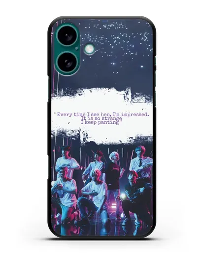 Чехол с фотографией группы BTS силиконовый для iPhone 16 Plus