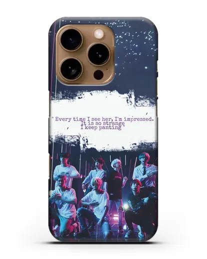 Чехол с фотографией группы BTS силиконовый для iPhone 16 Pro