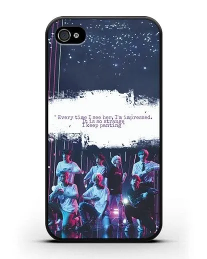 Чехол с фотографией группы BTS силиконовый для iPhone 4/4s