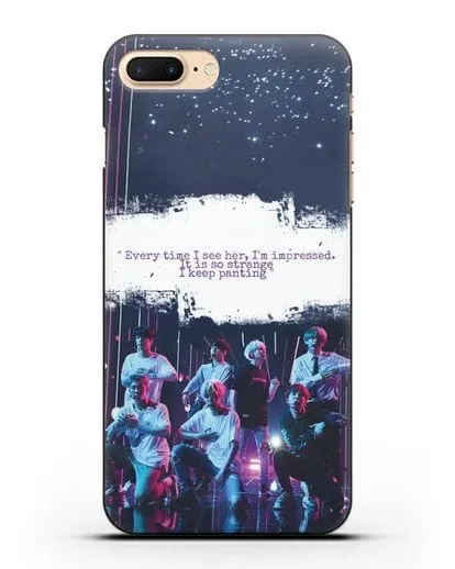 Чехол с фотографией группы BTS силиконовый для iPhone 8 Plus