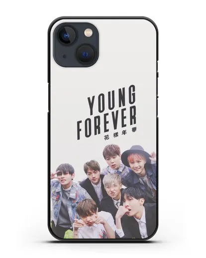 Чехол с картинкой BTS. Young Forever силиконовый для iPhone 13 Mini