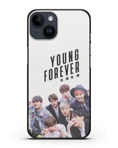 Чехол с картинкой BTS. Young Forever силиконовый для iPhone 14