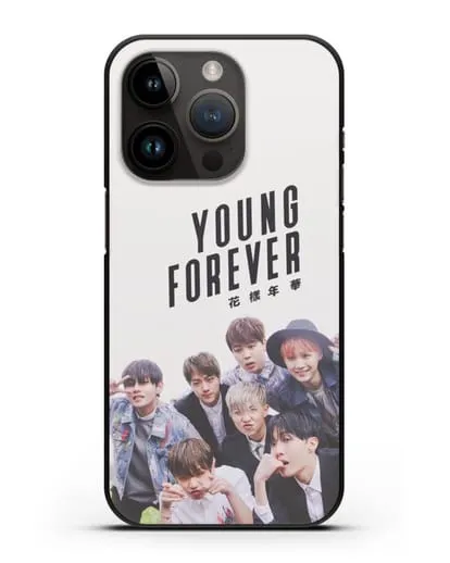 Чехол с картинкой BTS. Young Forever силиконовый для iPhone 14 Pro