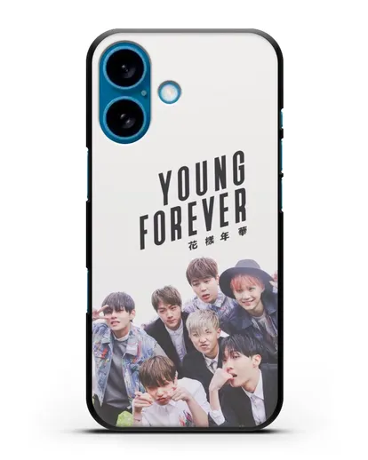 Чехол с картинкой BTS. Young Forever силиконовый для iPhone 16