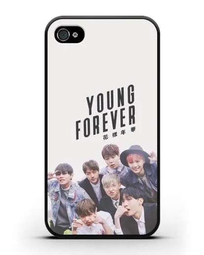 Чехол с картинкой BTS. Young Forever силиконовый для iPhone 4/4s
