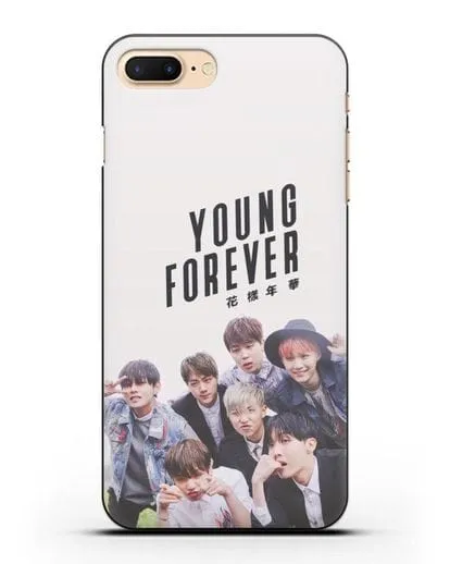 Чехол с картинкой BTS. Young Forever силиконовый для iPhone 8 Plus