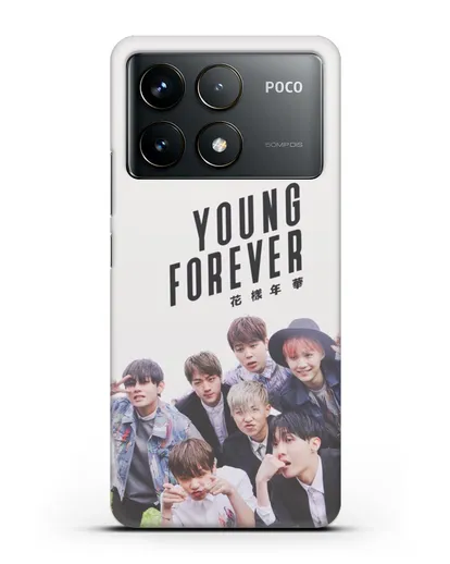 Чехол с картинкой BTS. Young Forever силиконовый для Xiaomi Poco F6 Pro