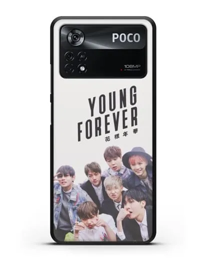 Чехол с картинкой BTS. Young Forever силиконовый для Xiaomi Poco X4 Pro