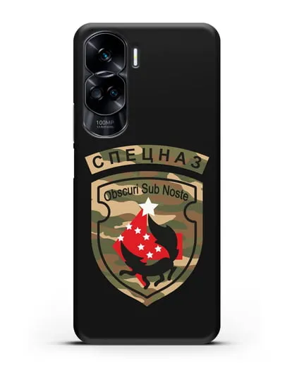 Чехол с надписью Спецназ и нарукавным знаком 5-я ОБрСпН цвет хаки силиконовый для Honor 90 Lite