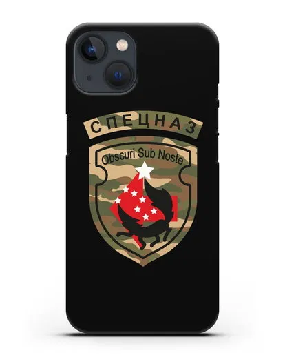 Чехол с надписью Спецназ и нарукавным знаком 5-я ОБрСпН цвет хаки силиконовый для iPhone 13
