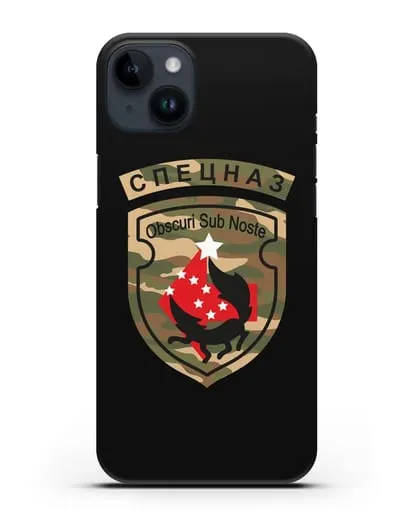 Чехол с надписью Спецназ и нарукавным знаком 5-я ОБрСпН цвет хаки силиконовый для iPhone 14 Plus
