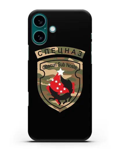 Чехол с надписью Спецназ и нарукавным знаком 5-я ОБрСпН цвет хаки силиконовый для iPhone 16 Plus
