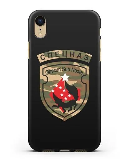 Чехол с надписью Спецназ и нарукавным знаком 5-я ОБрСпН цвет хаки силиконовый для iPhone XR