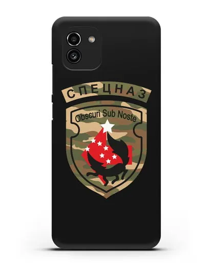 Чехол с надписью Спецназ и нарукавным знаком 5-я ОБрСпН цвет хаки силиконовый для Samsung Galaxy A03 [SM-A035]