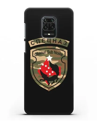 Чехол с надписью Спецназ и нарукавным знаком 5-я ОБрСпН цвет хаки силиконовый для Xiaomi Redmi Note 9S