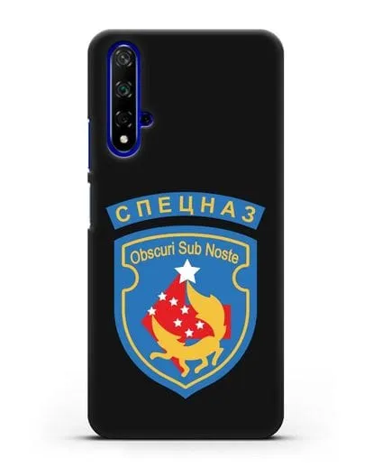 Чехол с надписью Спецназ и шевроном 5-я ОБрСпН синий цвет силиконовый для Honor 20