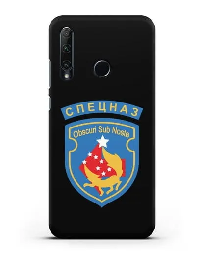 Чехол с надписью Спецназ и шевроном 5-я ОБрСпН синий цвет силиконовый для Honor 20e