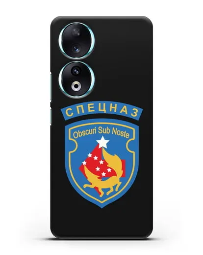 Чехол с надписью Спецназ и шевроном 5-я ОБрСпН синий цвет силиконовый для Honor 90