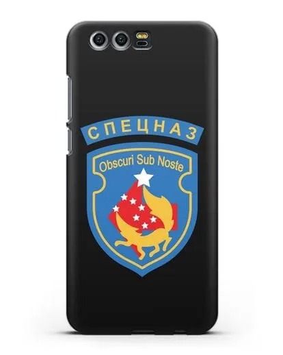 Чехол с надписью Спецназ и шевроном 5-я ОБрСпН синий цвет силиконовый для Honor 9