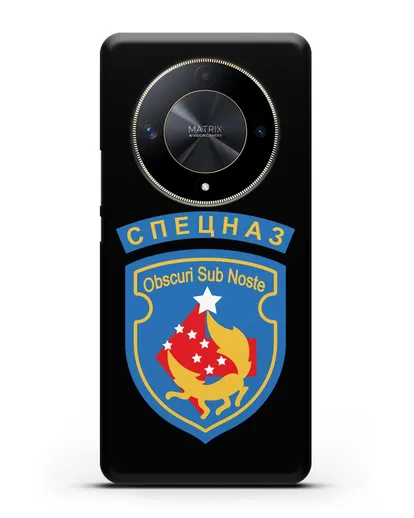 Чехол с надписью Спецназ и шевроном 5-я ОБрСпН синий цвет силиконовый для Honor X9b