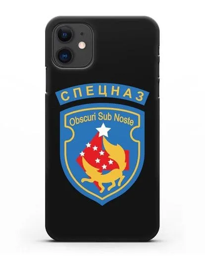 Чехол с надписью Спецназ и шевроном 5-я ОБрСпН синий цвет силиконовый для iPhone 11