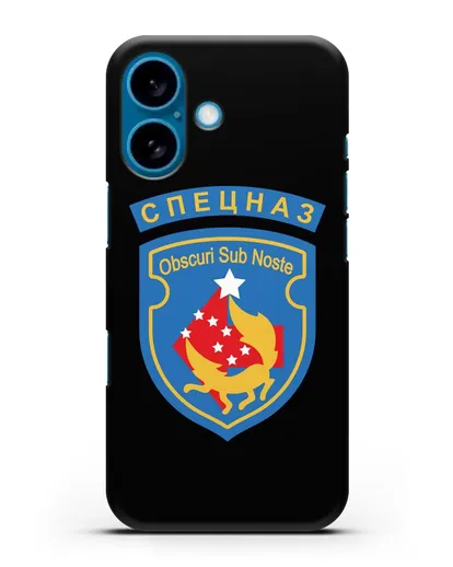 Чехол с надписью Спецназ и шевроном 5-я ОБрСпН синий цвет силиконовый для iPhone 16