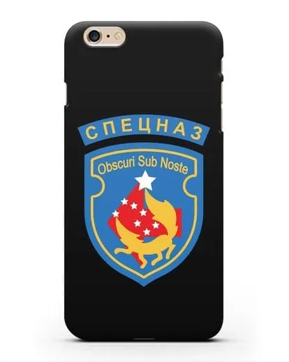 Чехол с надписью Спецназ и шевроном 5-я ОБрСпН синий цвет силиконовый для iPhone 6 Plus