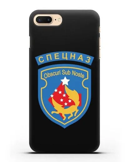 Чехол с надписью Спецназ и шевроном 5-я ОБрСпН синий цвет силиконовый для iPhone 7 Plus