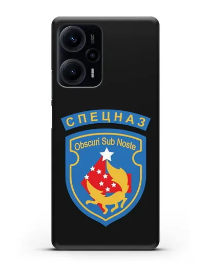 Чехол с надписью Спецназ и шевроном 5-я ОБрСпН синий цвет силиконовый для Xiaomi Poco F5