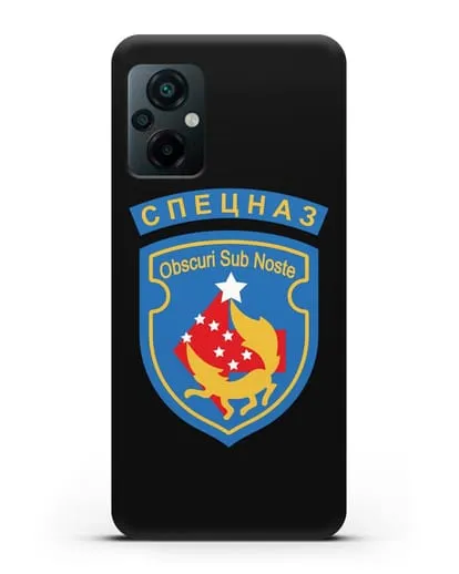 Чехол с надписью Спецназ и шевроном 5-я ОБрСпН синий цвет силиконовый для Xiaomi Poco M5