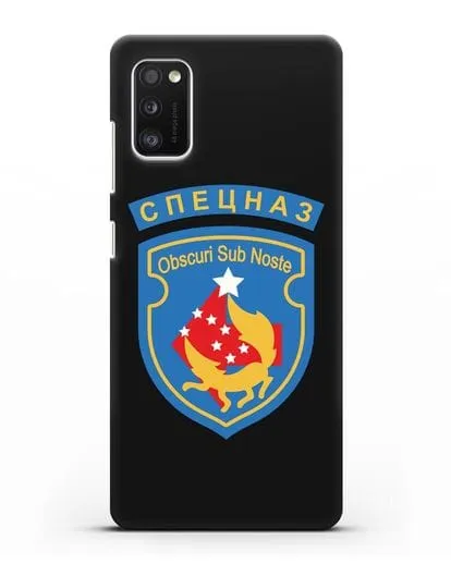 Чехол с надписью Спецназ и шевроном 5-я ОБрСпН синий цвет силиконовый для Samsung Galaxy A41 [SM-A415F]