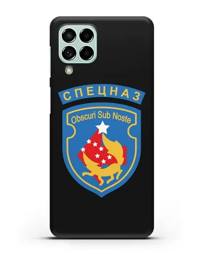 Чехол с надписью Спецназ и шевроном 5-я ОБрСпН синий цвет силиконовый для Samsung Galaxy M53 [SM-M536]