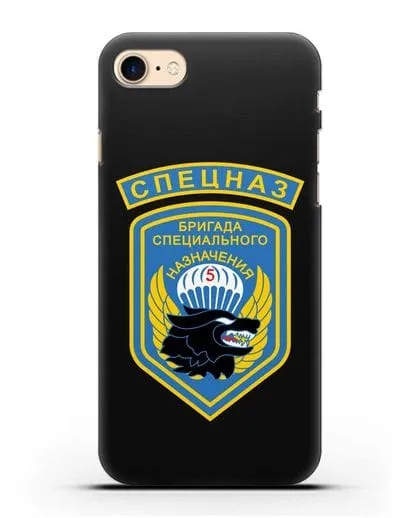 Чехол с шевроном 5-я ОБрСпН с изображением волка силиконовый для iPhone 8